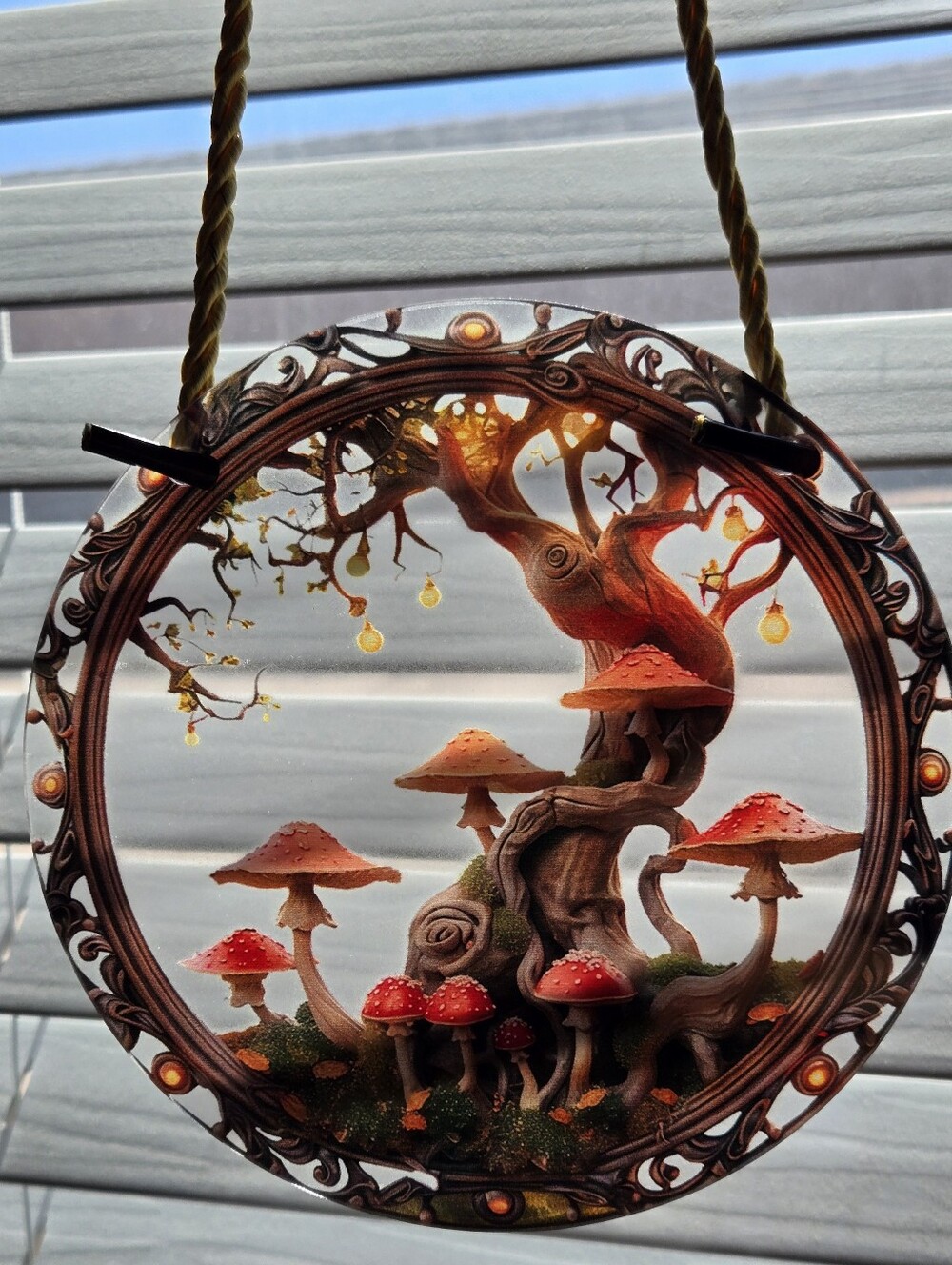 Fairy Mushroom Tree Suncatcher